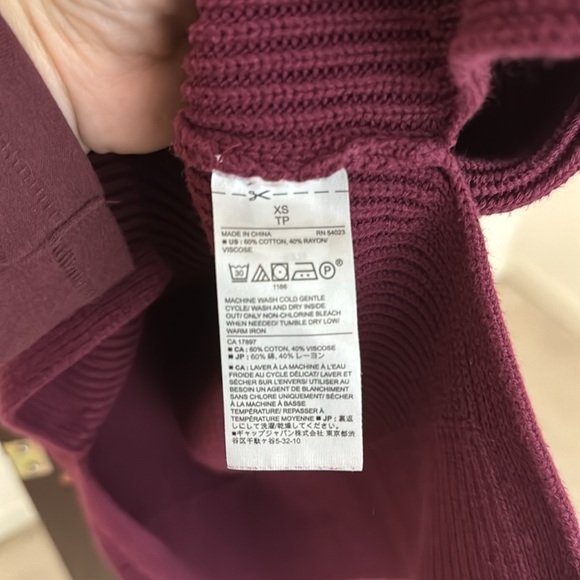 Banana Republic Purple Cotton Sleeveless Cowl Neck Knit Sweater Sz XS - Picture 3 of 5